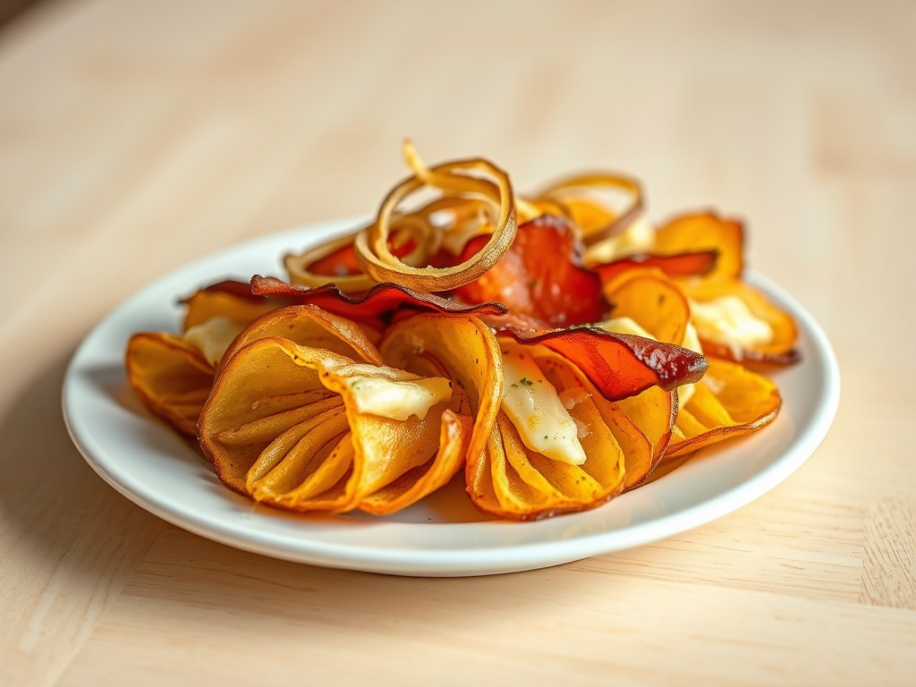 Aardappelwaaiers met bacon, AI-gegenereerde illustratie