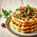 Aardappelwafels met chorizosalade