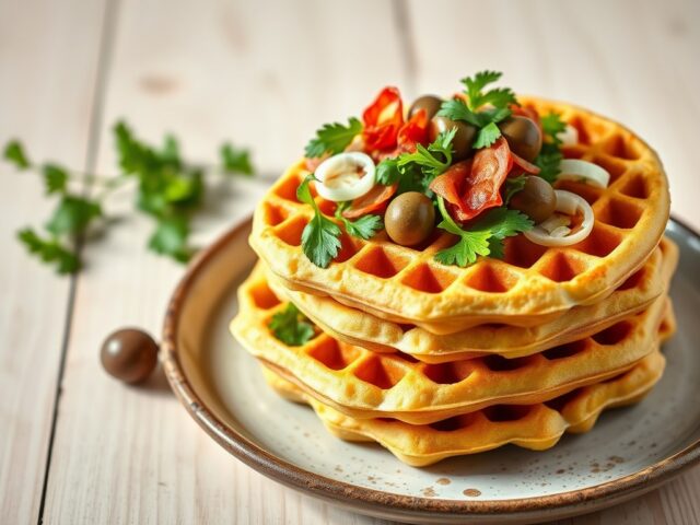 Aardappelwafels met chorizosalade