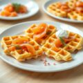 Aardappelwafeltjes met zalm