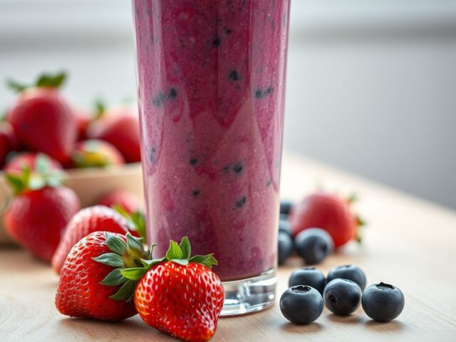 Aardbei-bosbessensmoothie