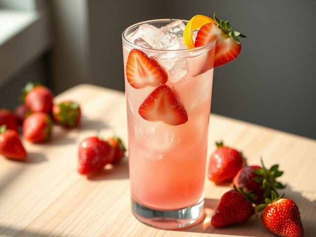 Aardbeien-cranberry cooler