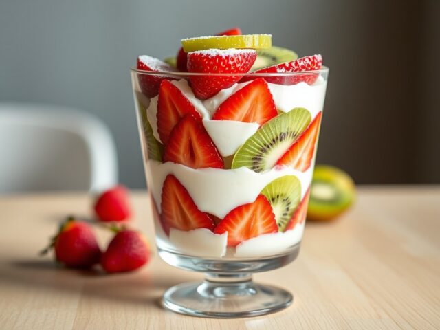 Aardbeien- en kiwitiramisu