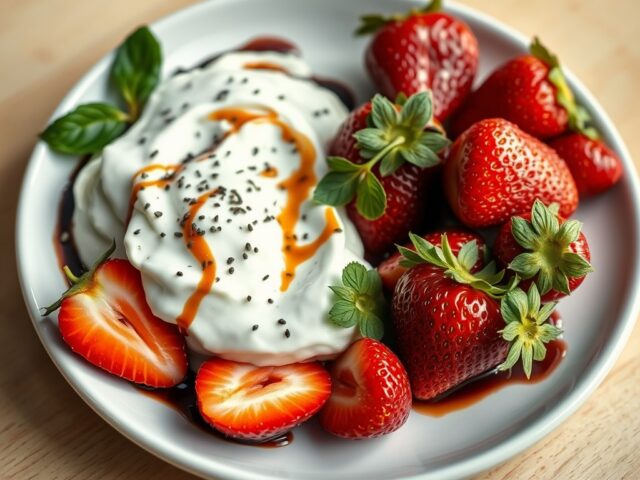 Aardbeien met peperroom