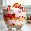 Aardbeien-rabarbertrifle