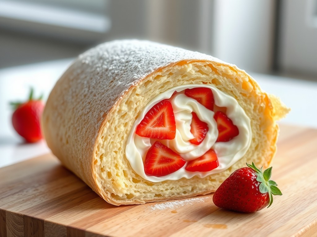 Aardbeiencakerol, AI-gegenereerde illustratie