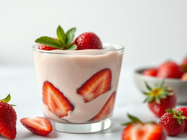 Aardbeienpudding