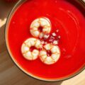 Aardbeiensoep met garnalen