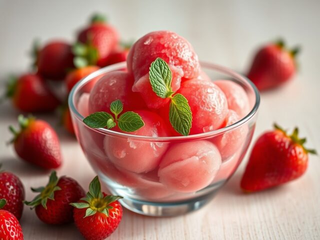 Aardbeiensorbet