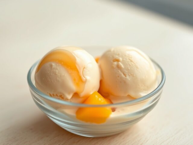 Abrikozen-yoghurt ijs met honing