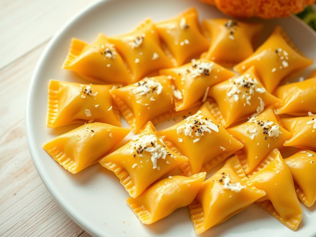 Agnolotti met pompoen, AI-gegenereerde illustratie