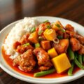 Ajam Paniki met mango en lente-uitjes