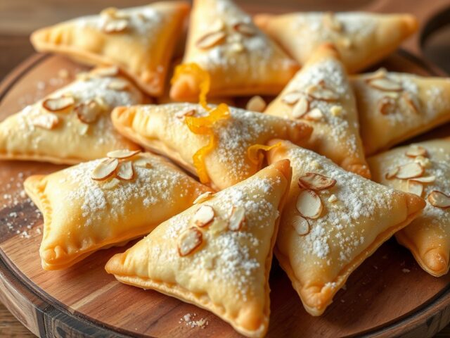 Amandeldriehoekjes met sinaasappel