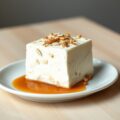 Amandelparfait met karamelsaus