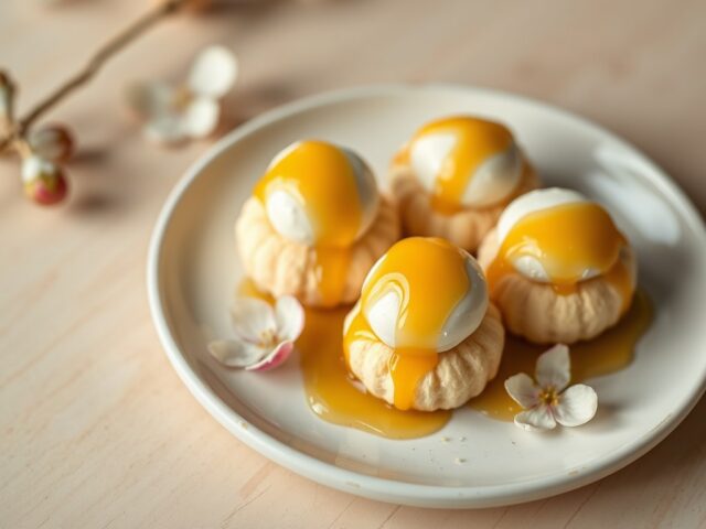Amarettini met geitenkaas en honing
