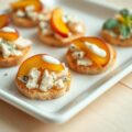 Amuse van gebraden kipfilet en Bleu d’Auvergne
