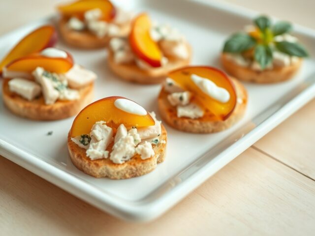 Amuse van gebraden kipfilet en Bleu d’Auvergne
