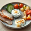 Amuse van gerookte kip etc.