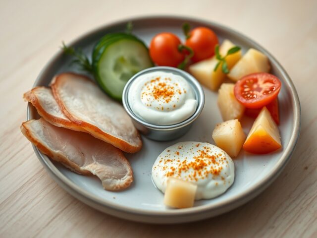 Amuse van gerookte kip etc.