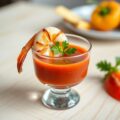 Amuseglaasje met gazpacho en Gamba