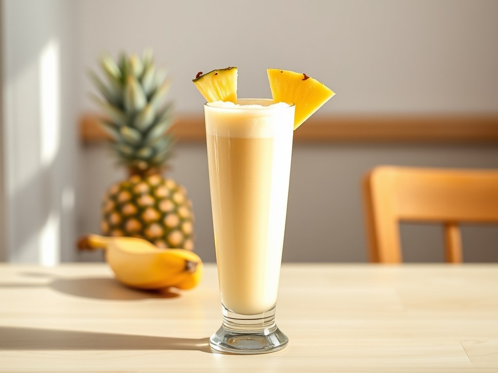 Ananas shake, AI-gegenereerde illustratie