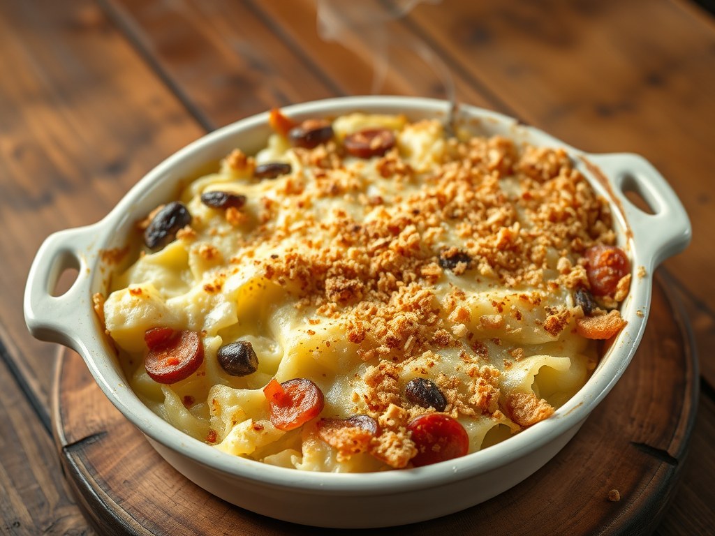 Andijvie-ovenschotel met chorizo, AI-gegenereerde illustratie