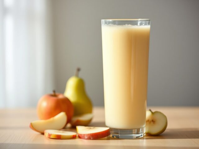 Appel, banaan en peersapje