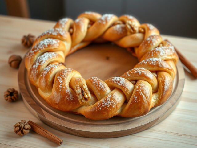 Appel walnoten kerstkrans