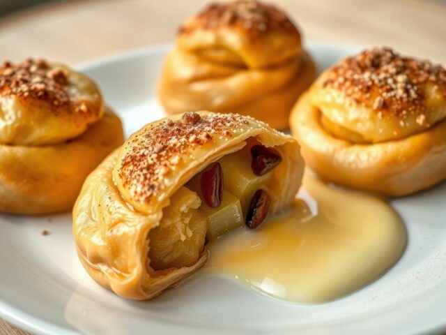 Appelbollen met sabayon van citroenbrandewijn