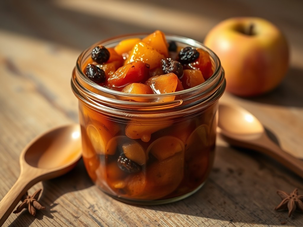 Appelchutney met kruidnagel, AI-gegenereerde illustratie