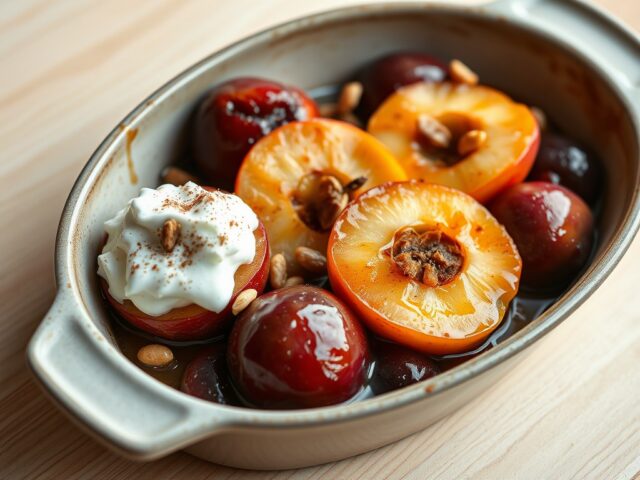 Appels en pruimen uit de oven