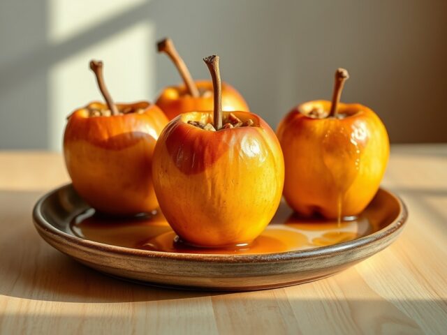 Appels gevuld met honing en noten