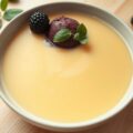 Appelsoep met citroenmelisse en bramensorbetijs