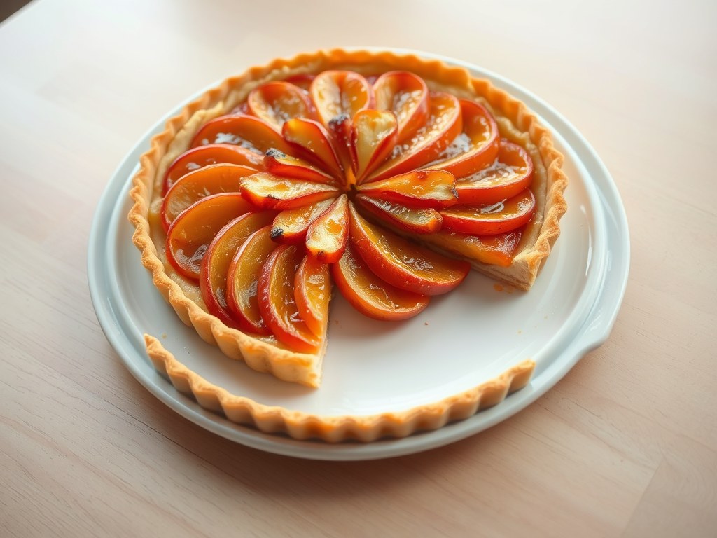 Appeltaart ondersteboven, AI-gegenereerde illustratie