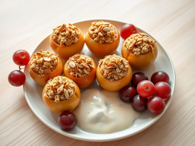 Appeltjes met speculaaskruim en vanilleroom