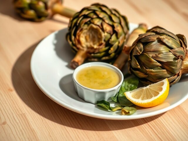 Artisjokken met mosterdvinaigrette