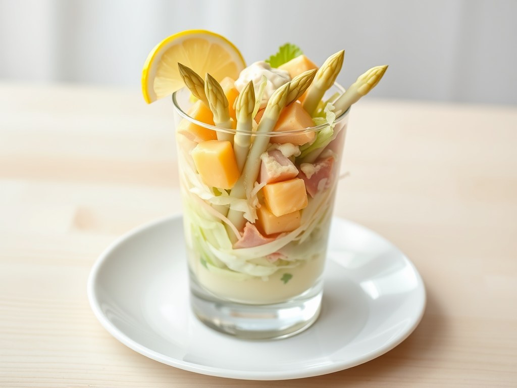 Asperge -ananas cocktail, AI-gegenereerde illustratie