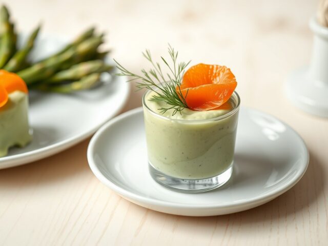 Aspergemousse met zalm
