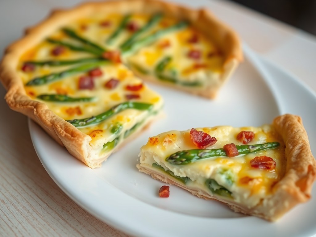 Aspergequiche, AI-gegenereerde illustratie