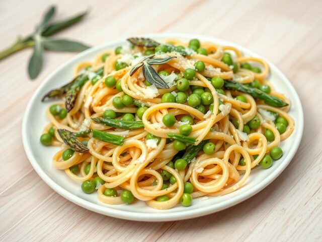 Asperges en Doperwtjes met Pasta