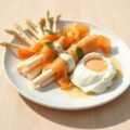 Asperges met gerookte zalm en basilicum saus