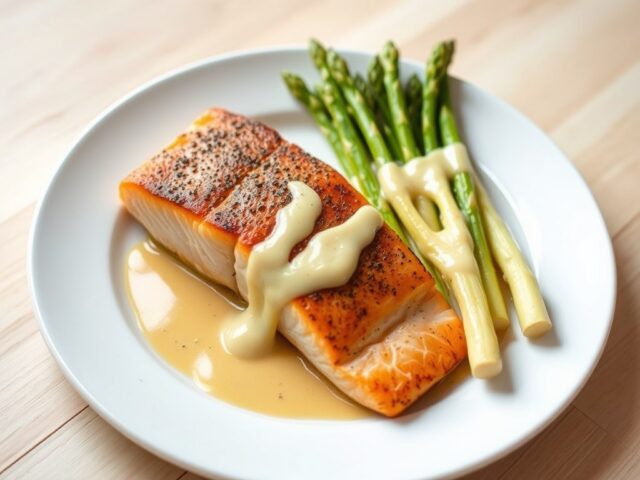 Asperges met zalm en dijonnaisesaus