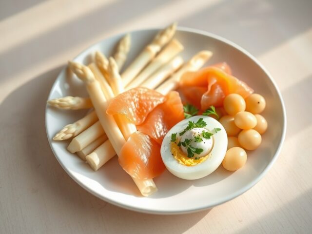 Asperges met zalm en ei