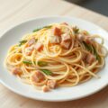 Aspergespaghetti met hammouse