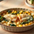 Atlantische zalm spinazie en gnocchi schotel