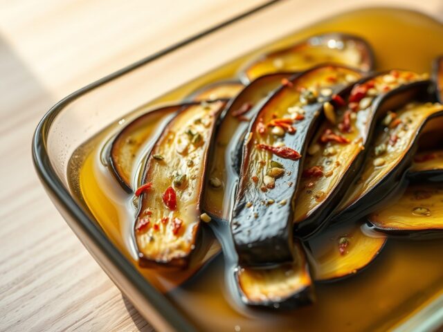 Aubergine op olie