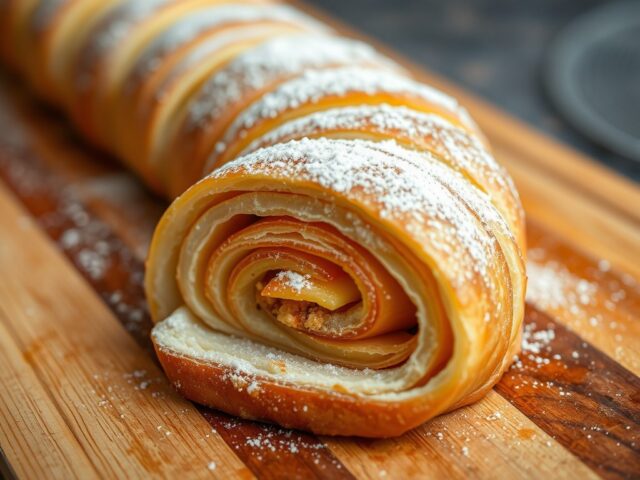 Ausgezogener Apfelstrudel