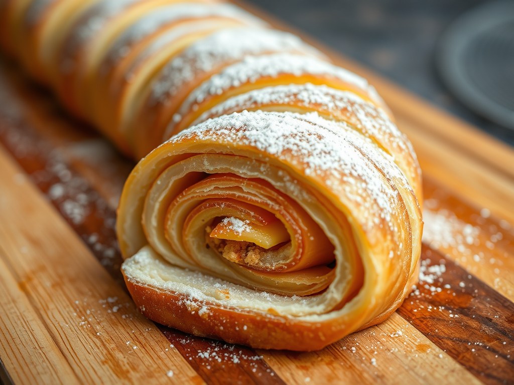 Ausgezogener Apfelstrudel, AI-gegenereerde illustratie
