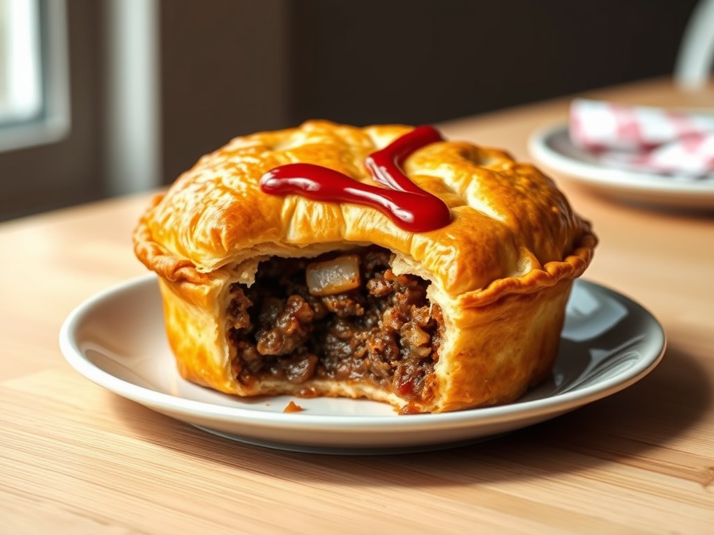 Australian meatpie, AI-gegenereerde illustratie