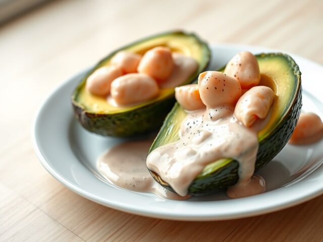 Avocado met rivierkreeftjes